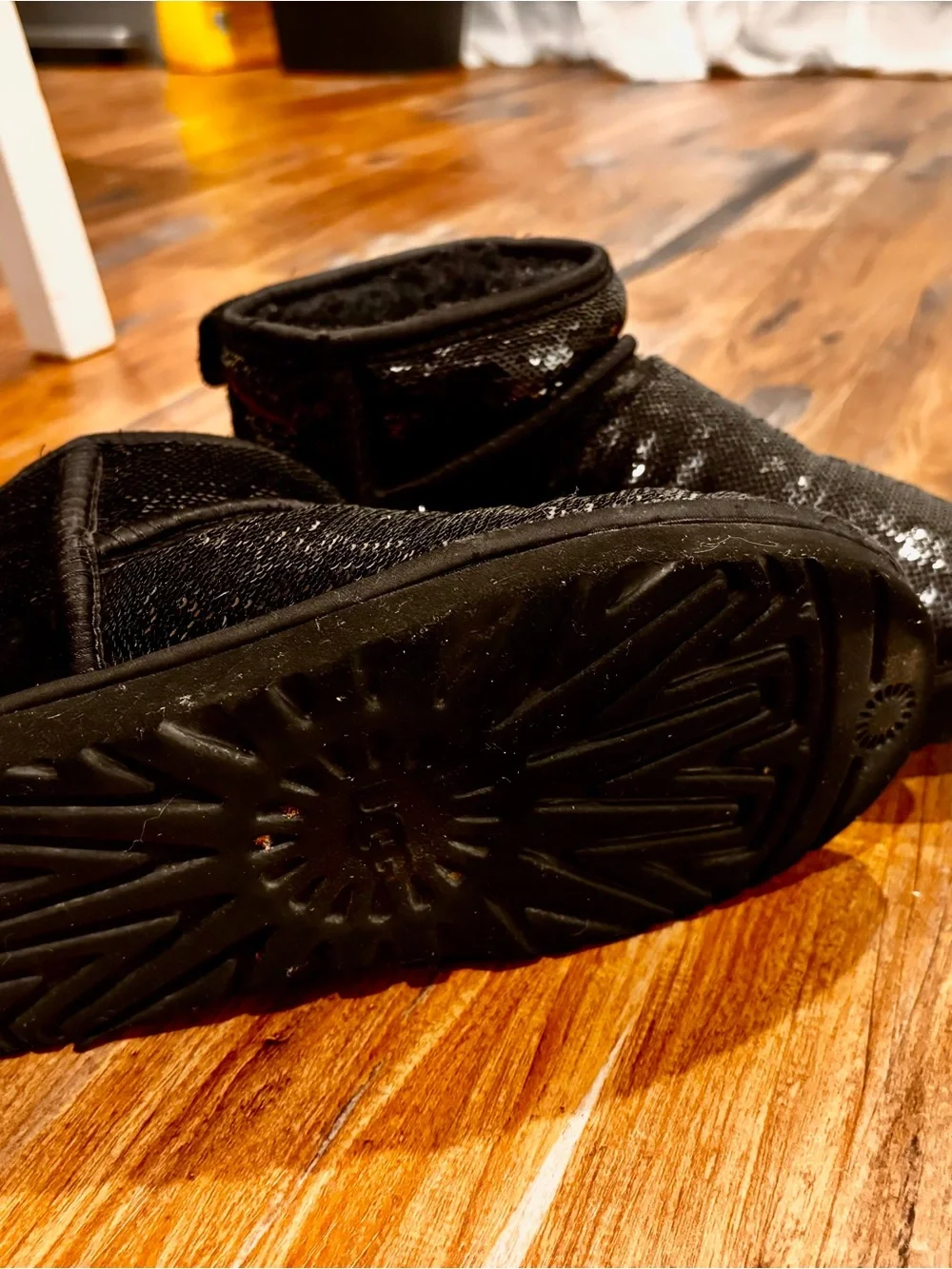 UGG Kids Black Sequin Mini Boot